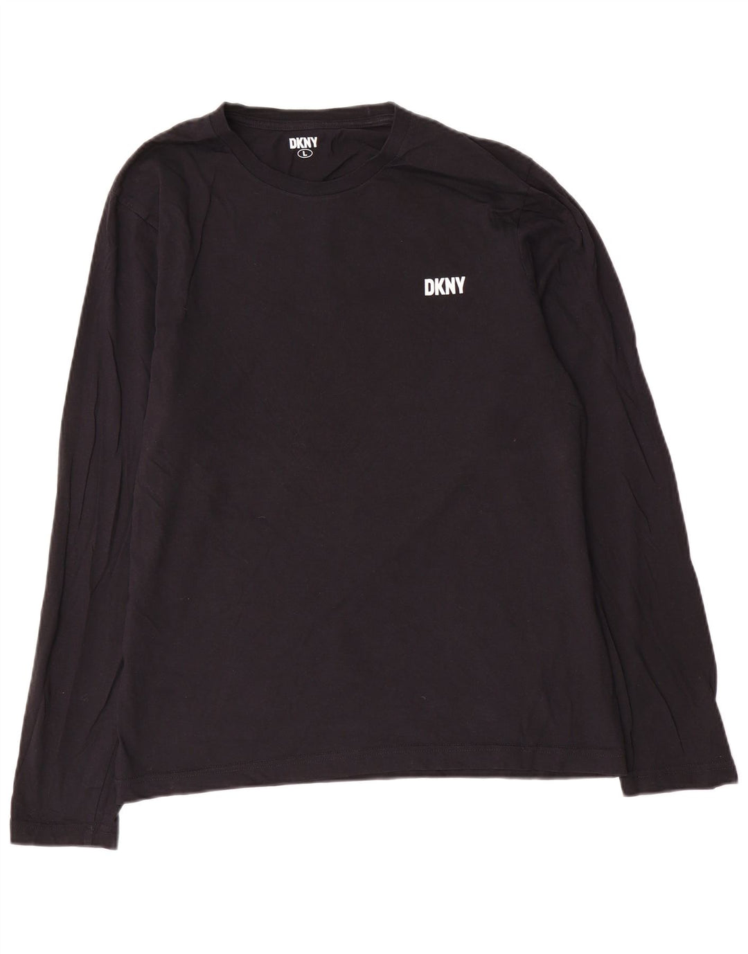 Dkny Top masculino de manga comprida grande algodão preto