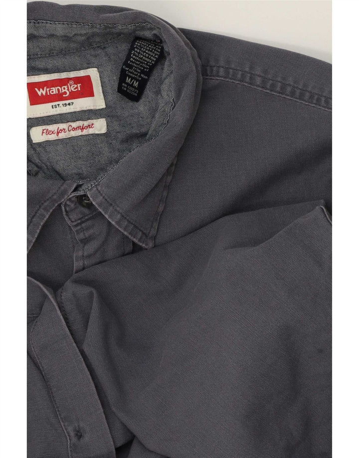Wrangler Camisa masculina de manga curta azul marinho médio algodão