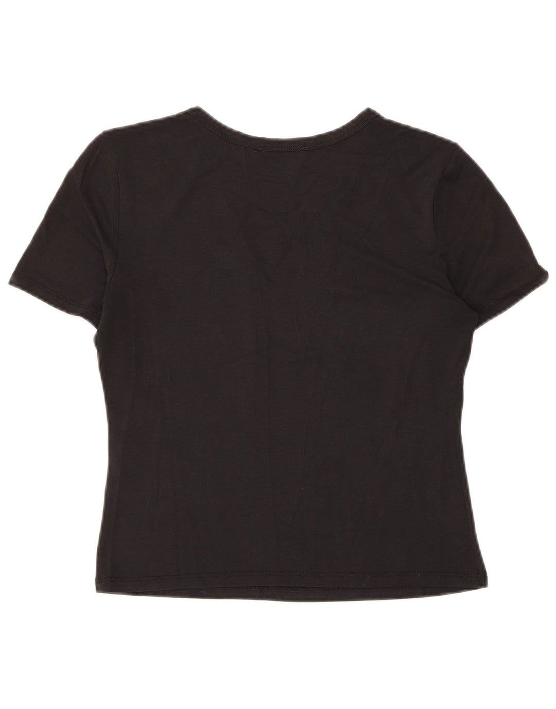 Camiseta feminina Zara Crop Top UK 12 Médio Preto Modal