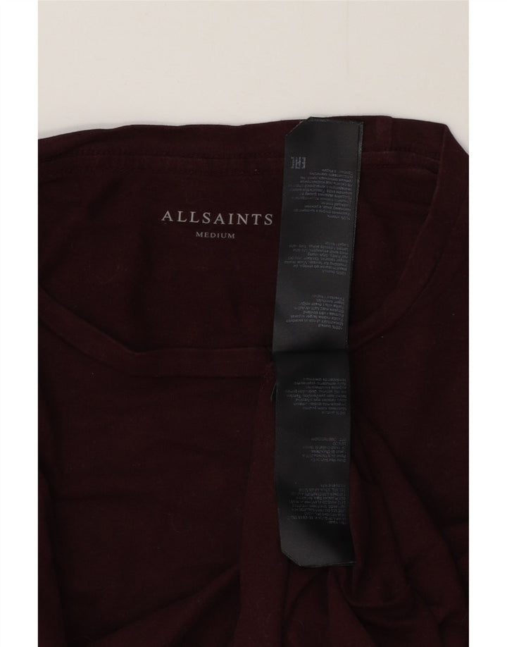 Camiseta masculina ALL SAINTS Top médio algodão Borgonha