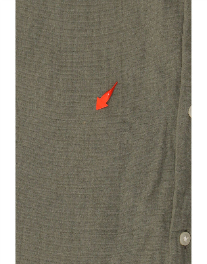 JACK & JONES Camisa masculina de manga curta grande algodão cáqui