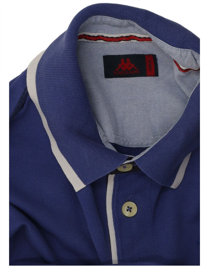 Camisa polo masculina de manga comprida KAPPA grande azul