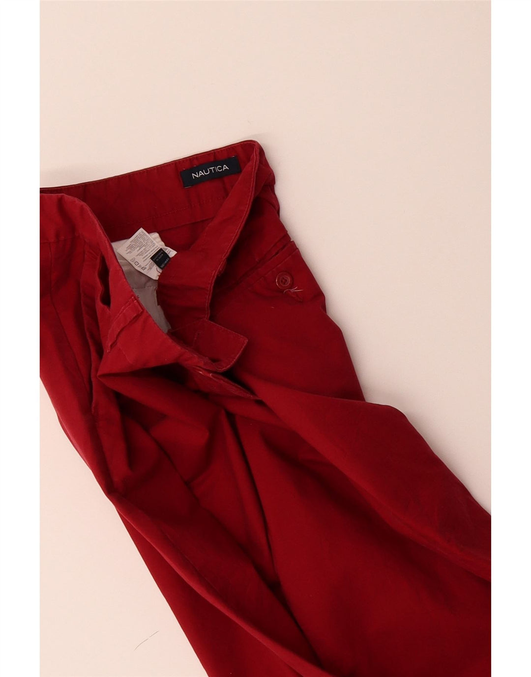 NAUTICA Mens Straight Chino Trousers W34 L30 Burgundy Cotton Vintage Nautica and Second-Hand Nautica from Messina Hembry 