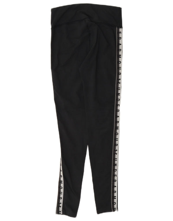 Under Armour Womens Heat Gear Slim Fit Leggings Reino Unido 6 XS Preto Colorblock