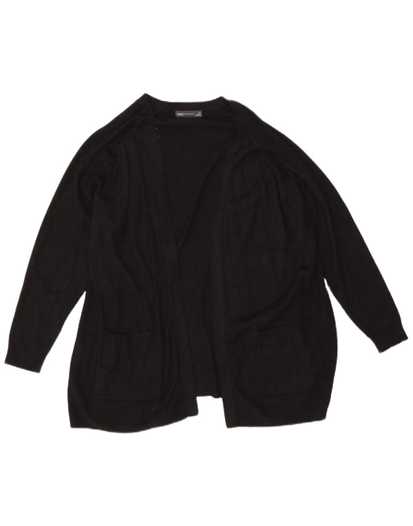 Suéter cardigã aberto feminino Marks & Spencer UK 18 XL preto viscose