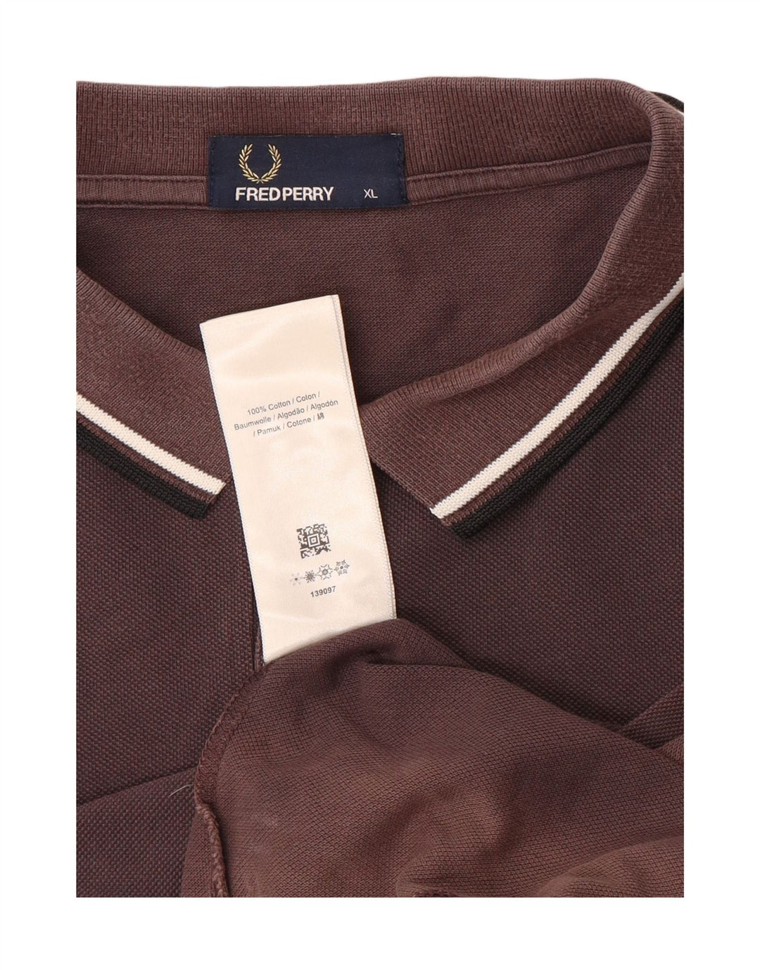 Camisa polo masculina Fred Perry XL algodão marrom