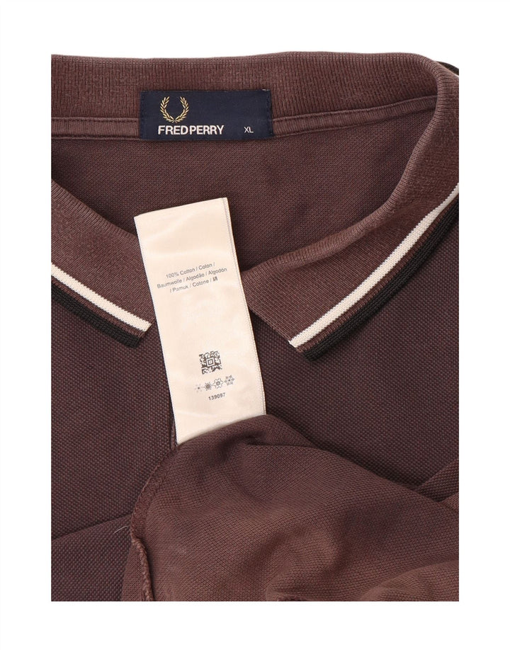 Camisa polo masculina Fred Perry XL algodão marrom