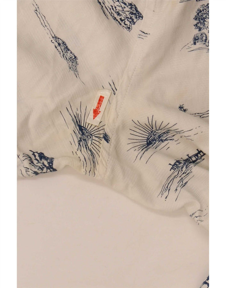 Lee Mens Abstract Padrão Regular Fit Camisa Grande Algodão Branco