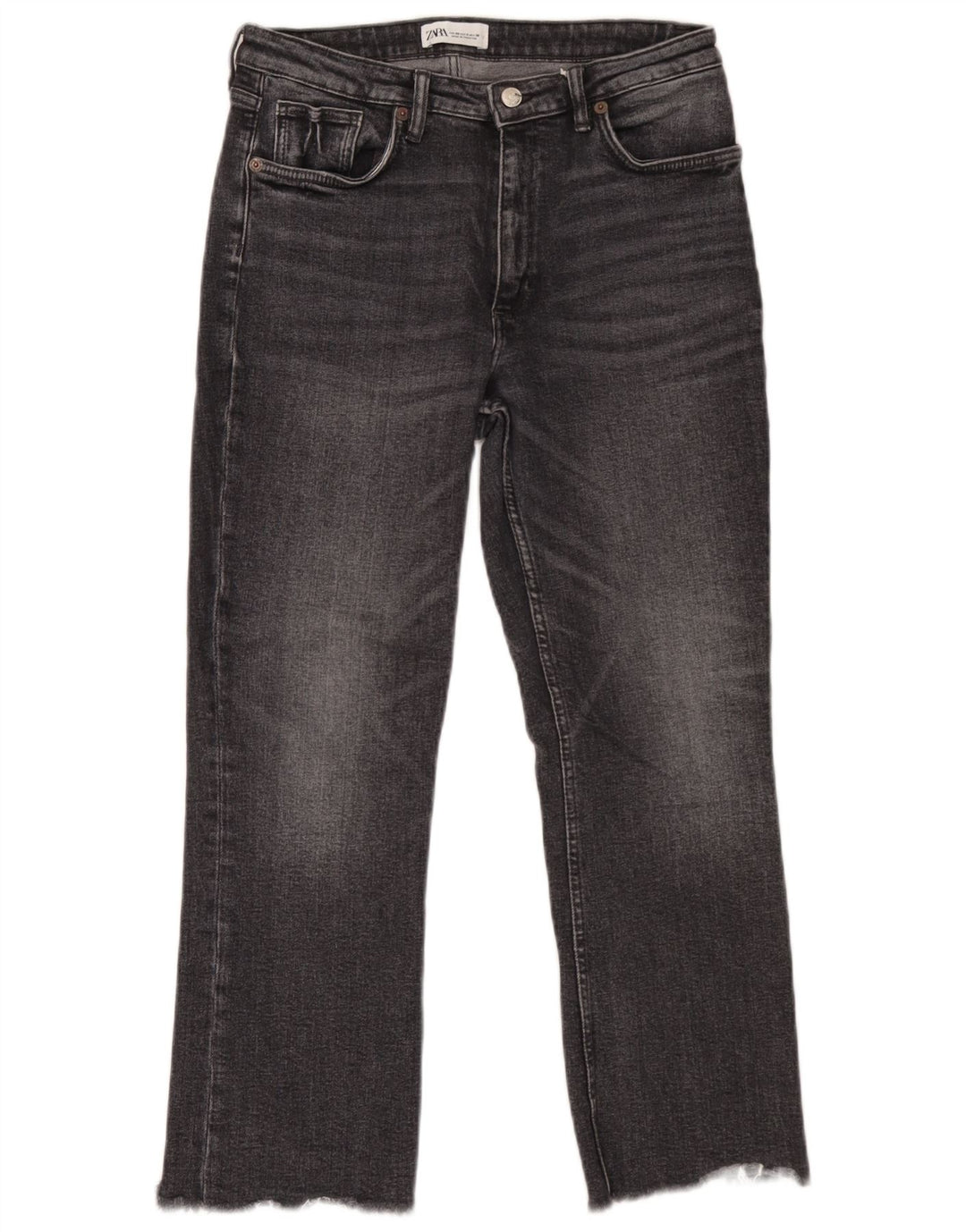 Calça jeans reta feminina Zara EU 40 médio W30 L26 cinza