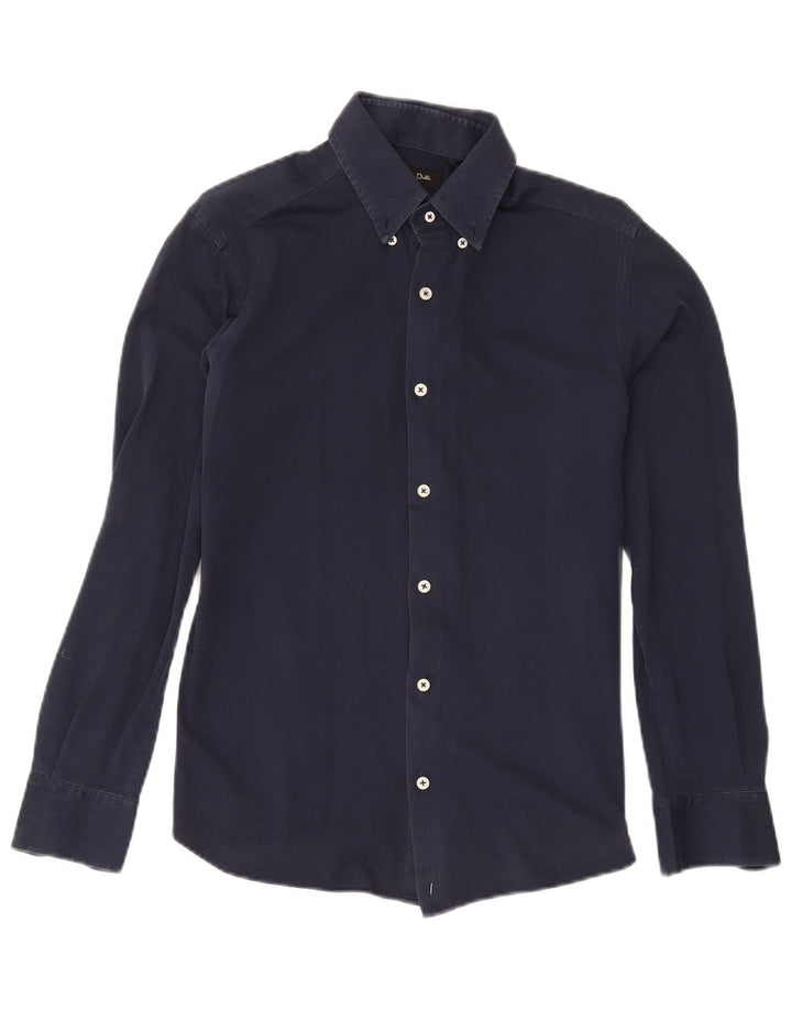 Camisa masculina Massimo Dutti média azul marinho