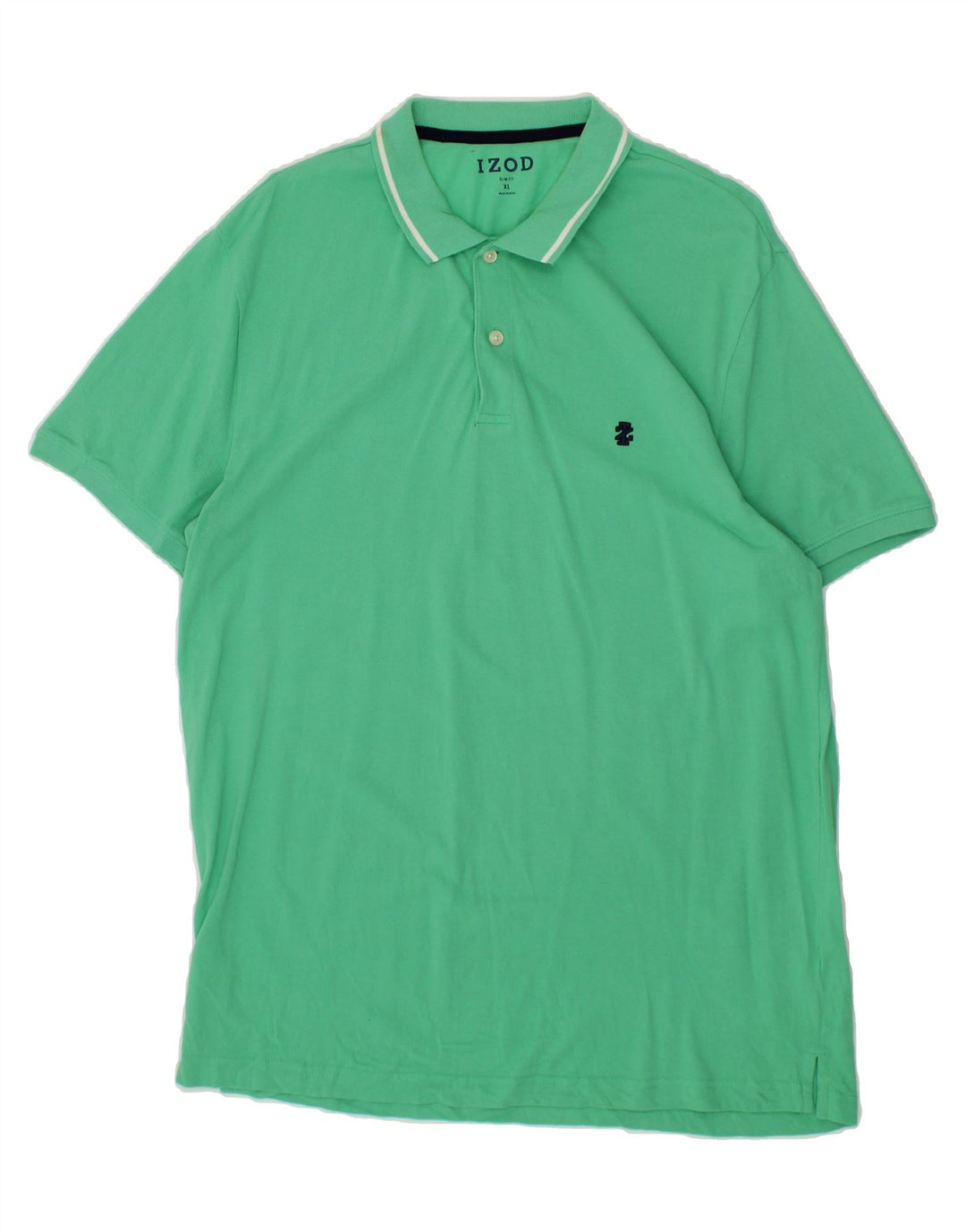 IZOD Mens Slim Fit Polo Shirt XL Green Cotton Vintage Izod and Second-Hand Izod from Messina Hembry 