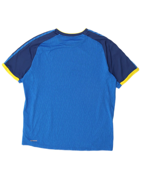 ADIDAS Mens Climacool T-Shirt Top Grande Azul Colorblock Poliéster