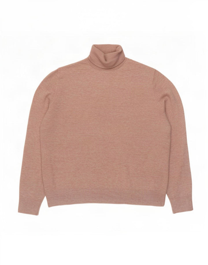 Suéter feminino Marks & Spencer com gola redonda Reino Unido 14 poliéster rosa médio