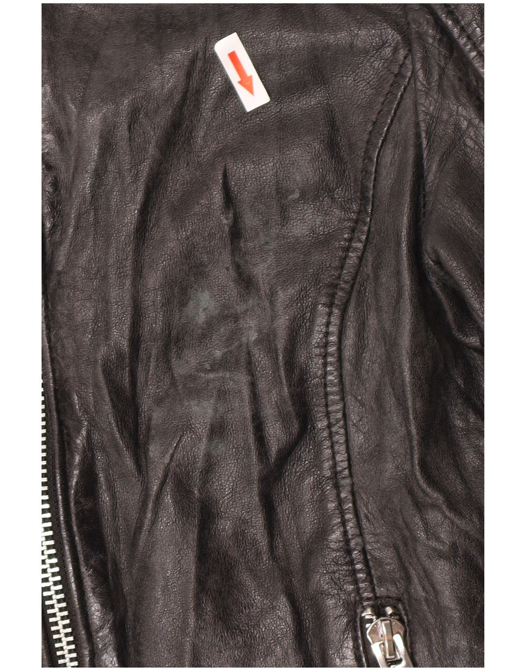 Jaqueta feminina de couro Gipsy Racer UK 10 pequena couro preto