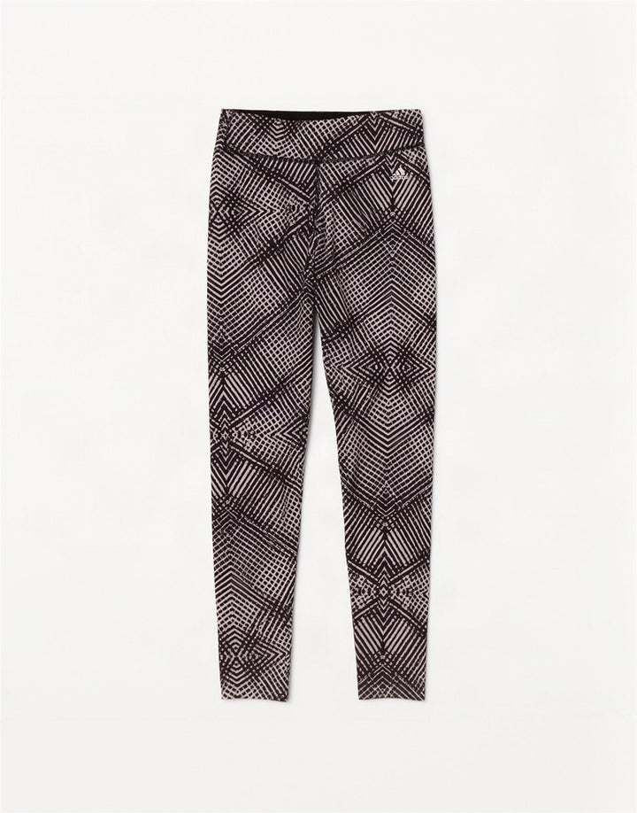 Adidas Womens Climalite Leggings UK 4/6 XS Preto Geométrico Poliéster