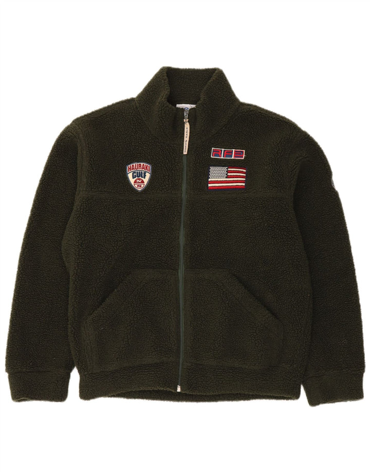 Jaqueta de lã gráfica masculina North Sails UK 38 poliéster verde médio