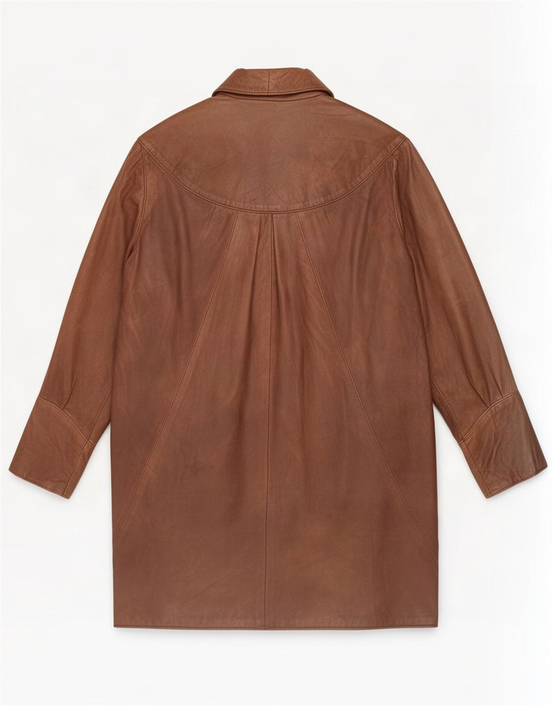 Casaco de couro vintage feminino Batwing Reino Unido 16 grande marrom
