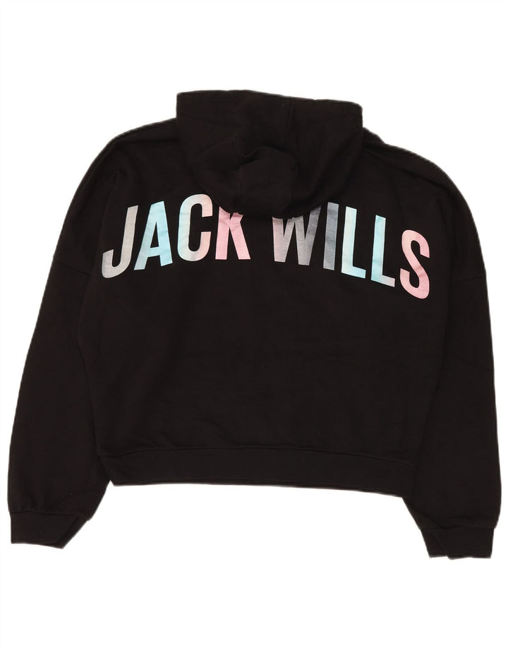 JACK WILLS Suéter feminino oversized com capuz e estampa gráfica 14-15 anos preto