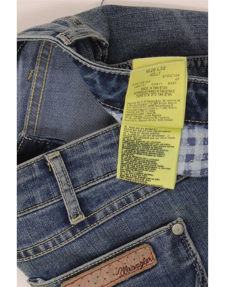 Wrangler feminino Molly Slim Jeans W29 L32 azul algodão