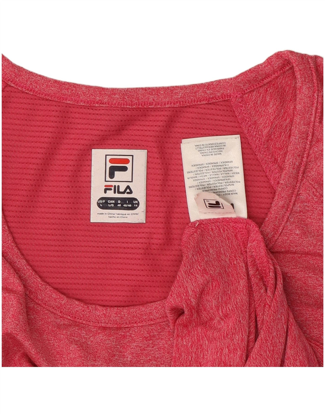 Camiseta feminina FILA UK 14 grande poliéster rosa