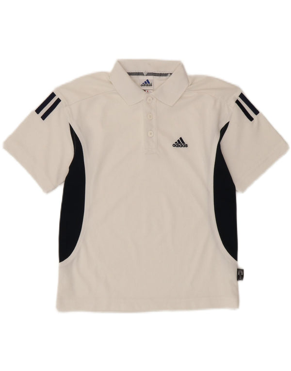 Polo Adidas Menino Climalite 7-8 Anos Branco Colorblock Poliéster