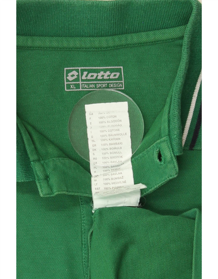 LOTTO Mens Polo Shirt XL Green Cotton Vintage Lotto and Second-Hand Lotto from Messina Hembry 