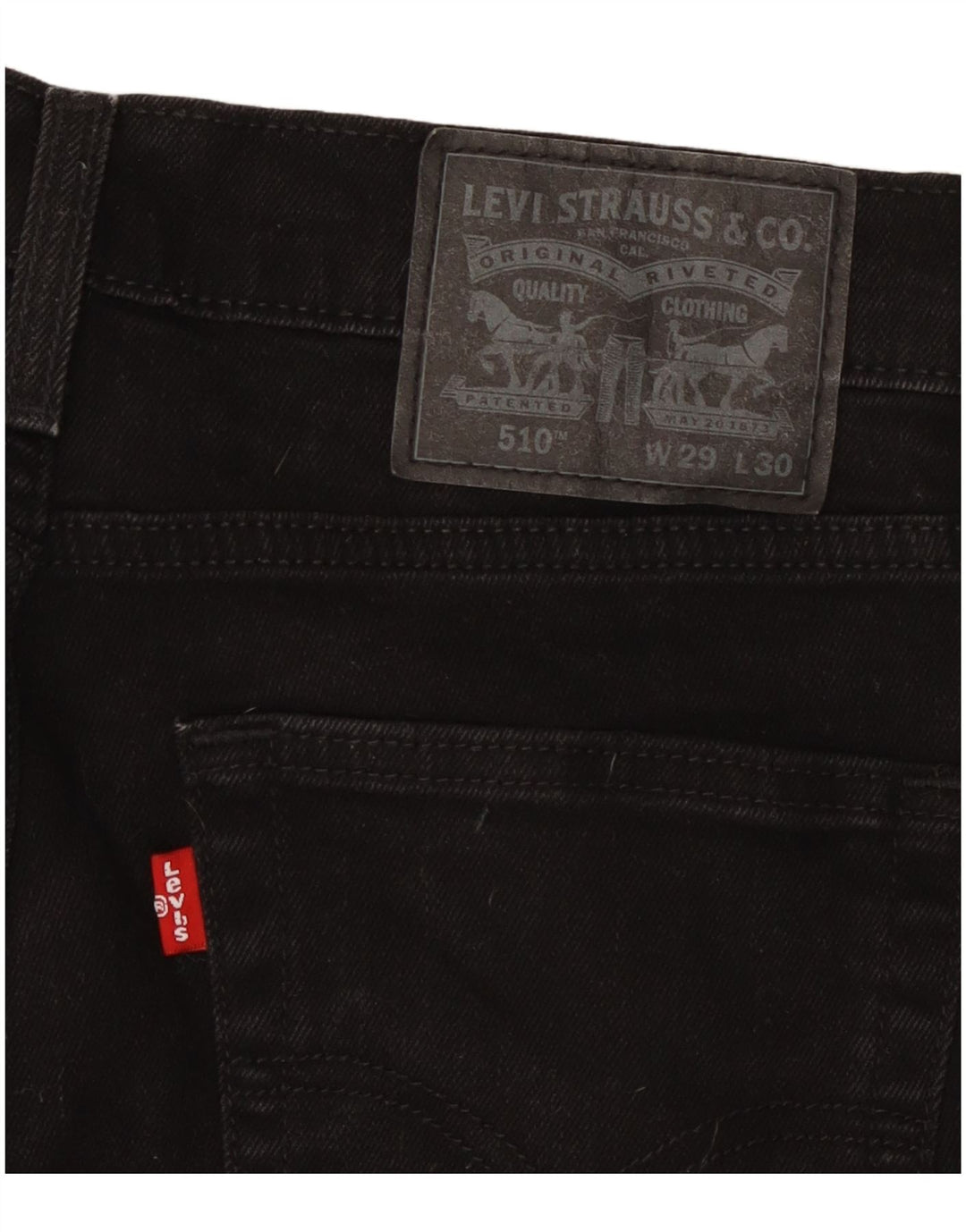 Calça jeans feminina LEVI'S 510 skinny W29 L27 algodão preto