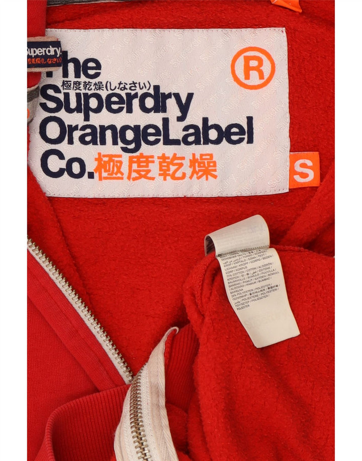 Suéter masculino Superdry com capuz e zíper pequeno algodão vermelho