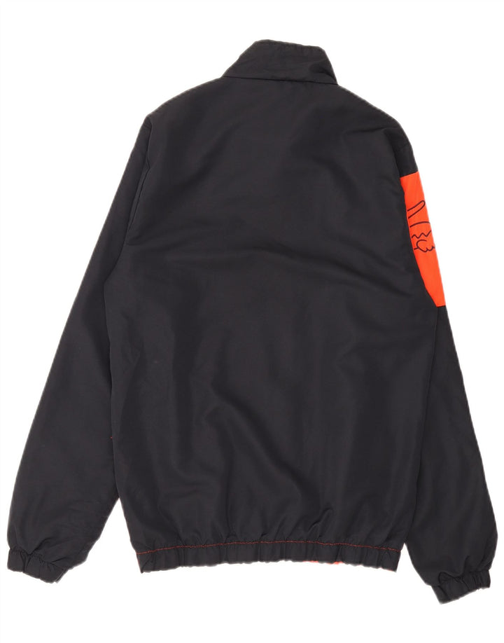 Lacoste Mens Graphic Tracksuit Top Jacket Tamanho 4 Medium Black Colourblock