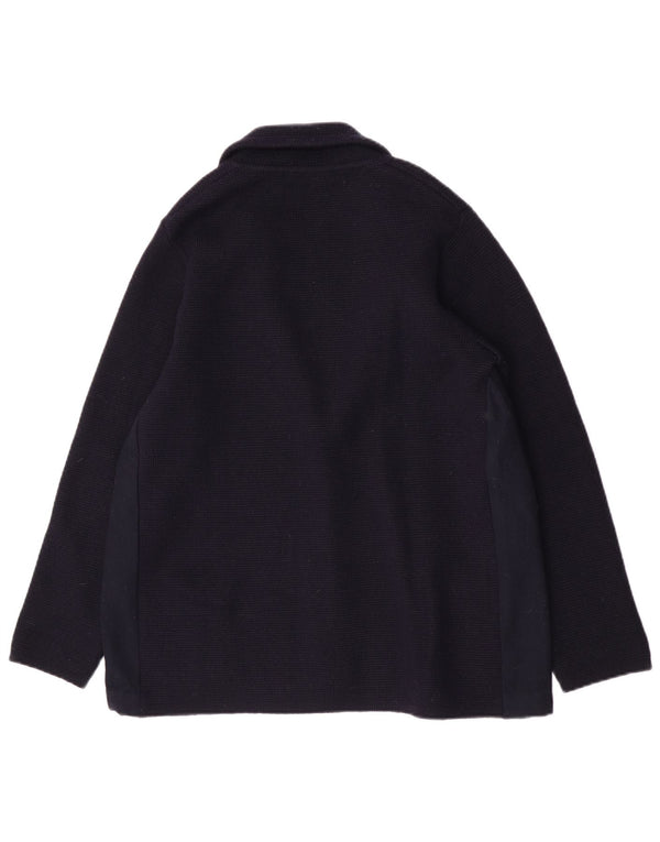 Jaqueta Blazer Feminina Vintage com 2 Botões Reino Unido 12 Azul Marinho Médio