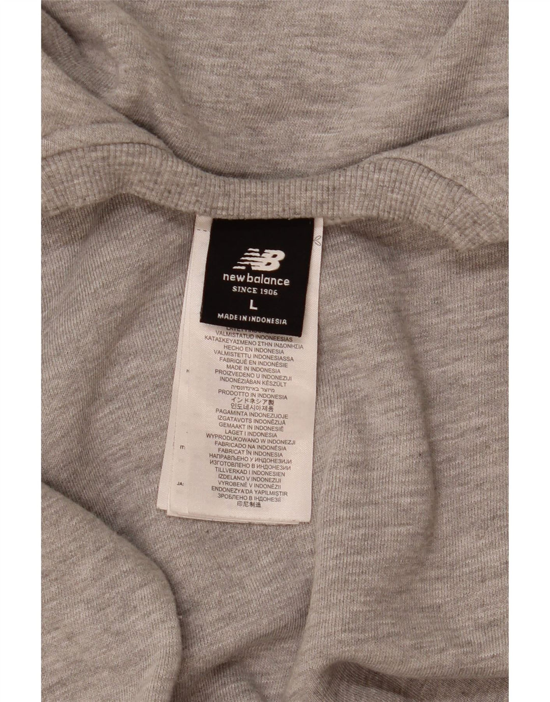 Moletom masculino New Balance grande algodão manchado cinza