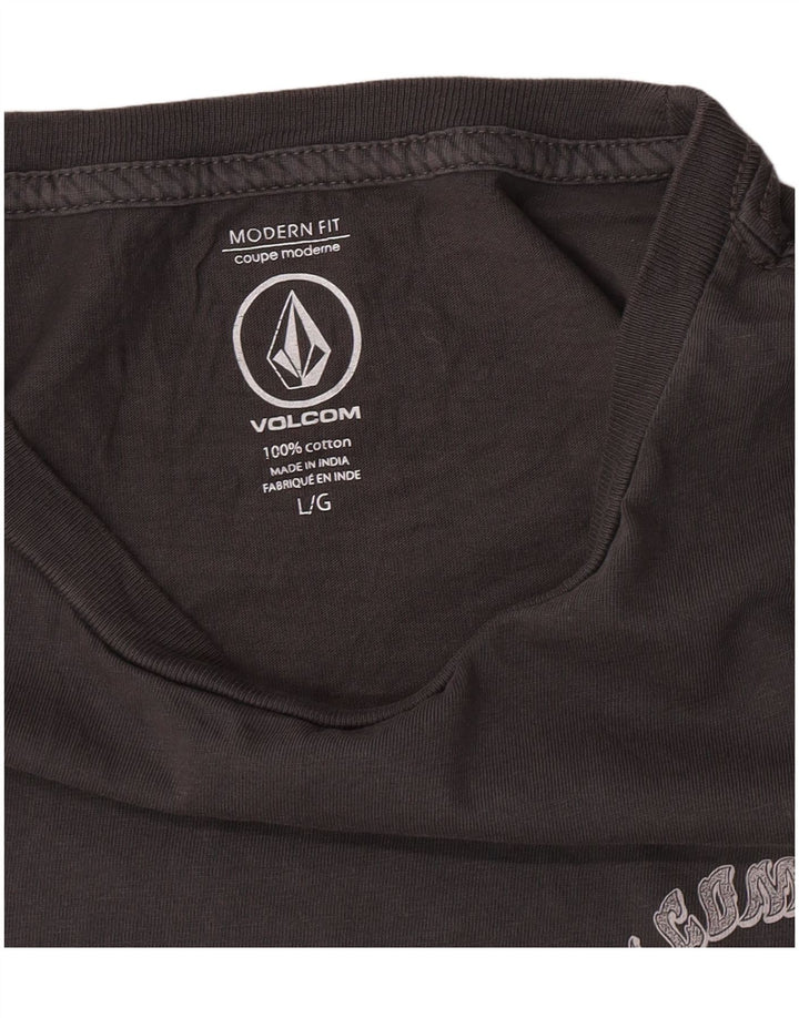 Camiseta masculina Volcom Modern Fit Graphic grande algodão cinza