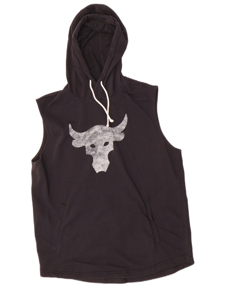 Suéter gráfico masculino Under Armour com capuz grande preto