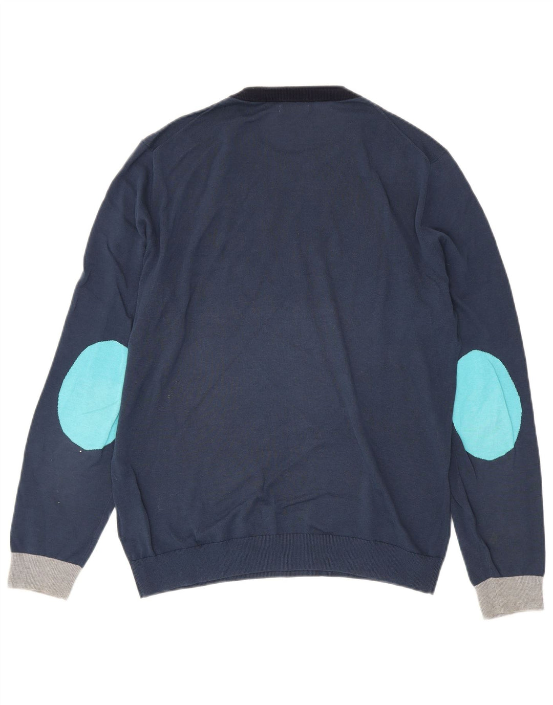 Suéter masculino Sun68 com gola redonda, grande algodão azul marinho