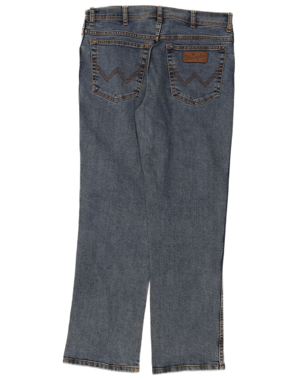 Wrangler Masculino Texas Stretch Straight Jeans W34 L30 Azul Algodão