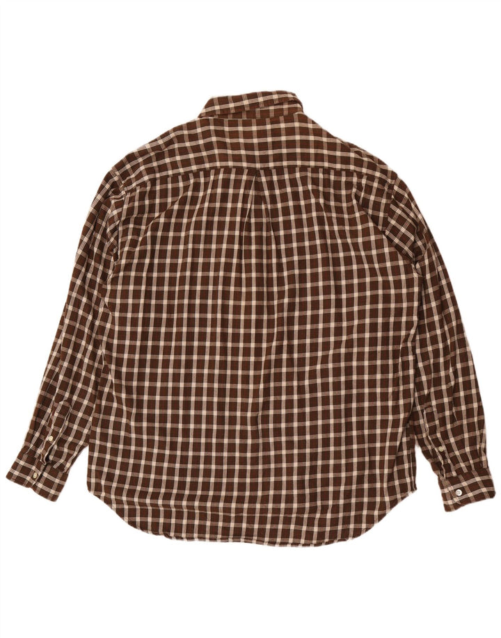 Camisa masculina de flanela Fila XL marrom xadrez algodão