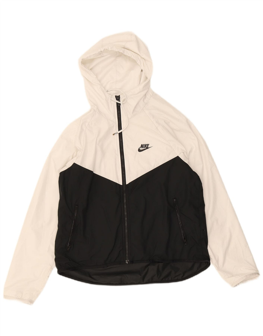 Jaqueta de chuva masculina Nike com capuz UK 36 Small White Colourblock