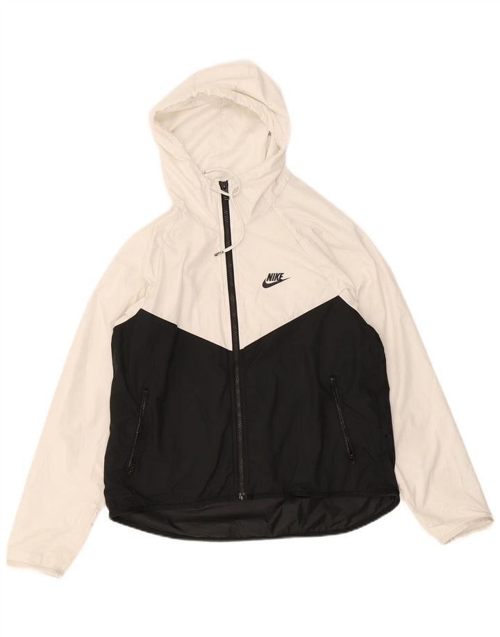Jaqueta de chuva masculina Nike com capuz UK 36 Small White Colourblock