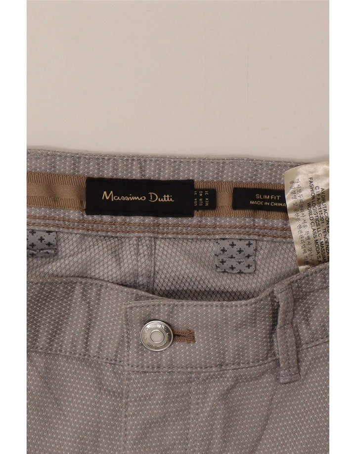 Calça Chino Masculina Massimo Dutti EU 40 Médio W31 L30 Cinza Manchado