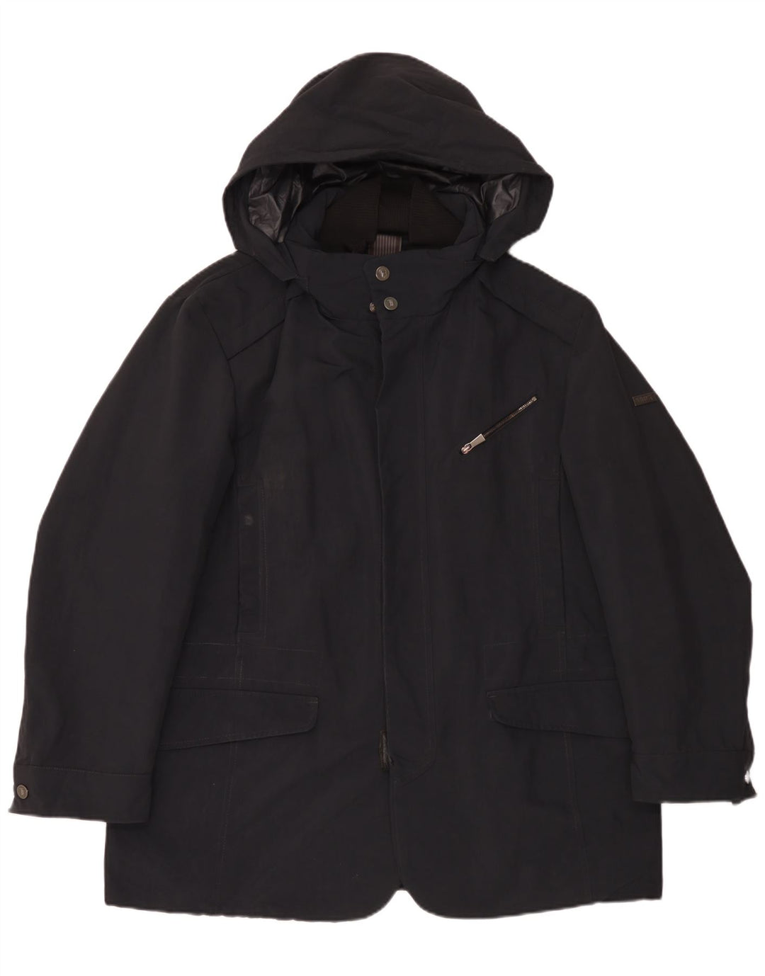 Jaqueta corta-vento masculina Trussardi com capuz IT 56 3XL poliamida preta