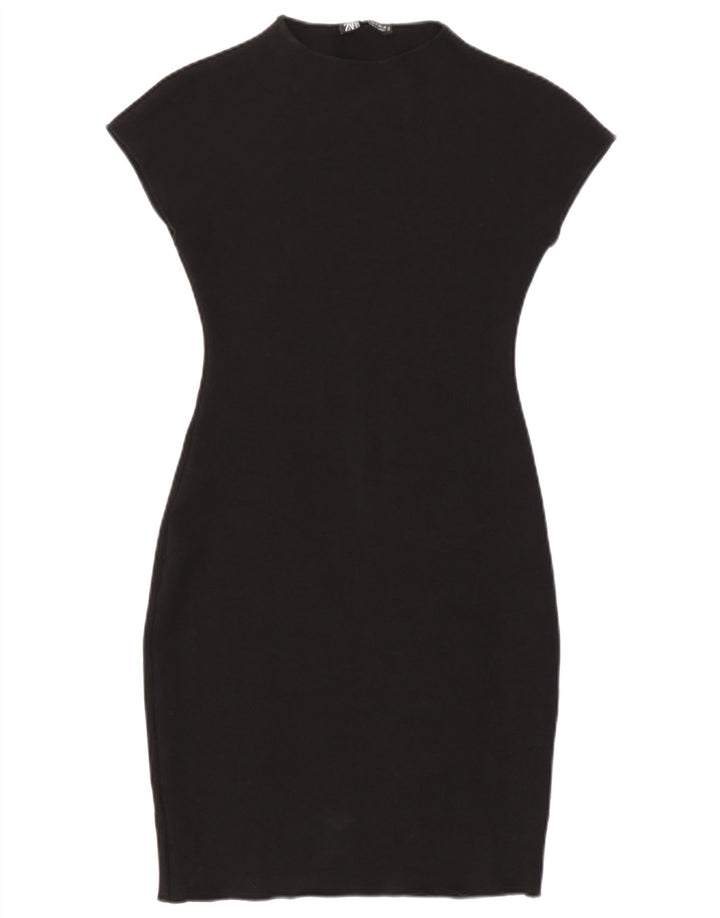 Vestido bodycon feminino Zara Reino Unido 8 pequeno preto