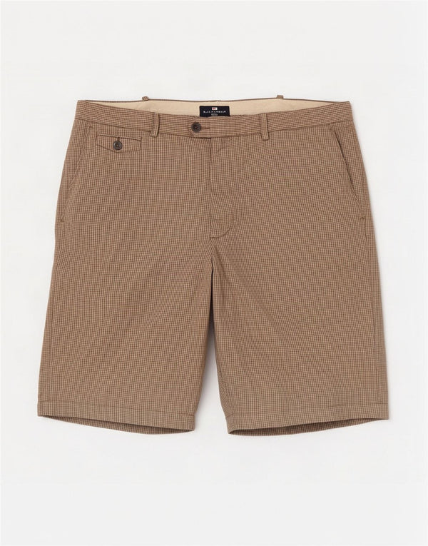 Shorts masculino Marks & Spencer Blue Harbor Chino W40 XL cáqui algodão guingão