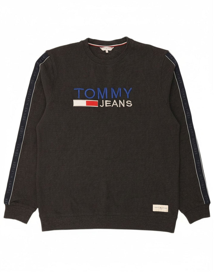 Suéter gráfico masculino TOMMY HILFIGER com bloco colorido cinza médio