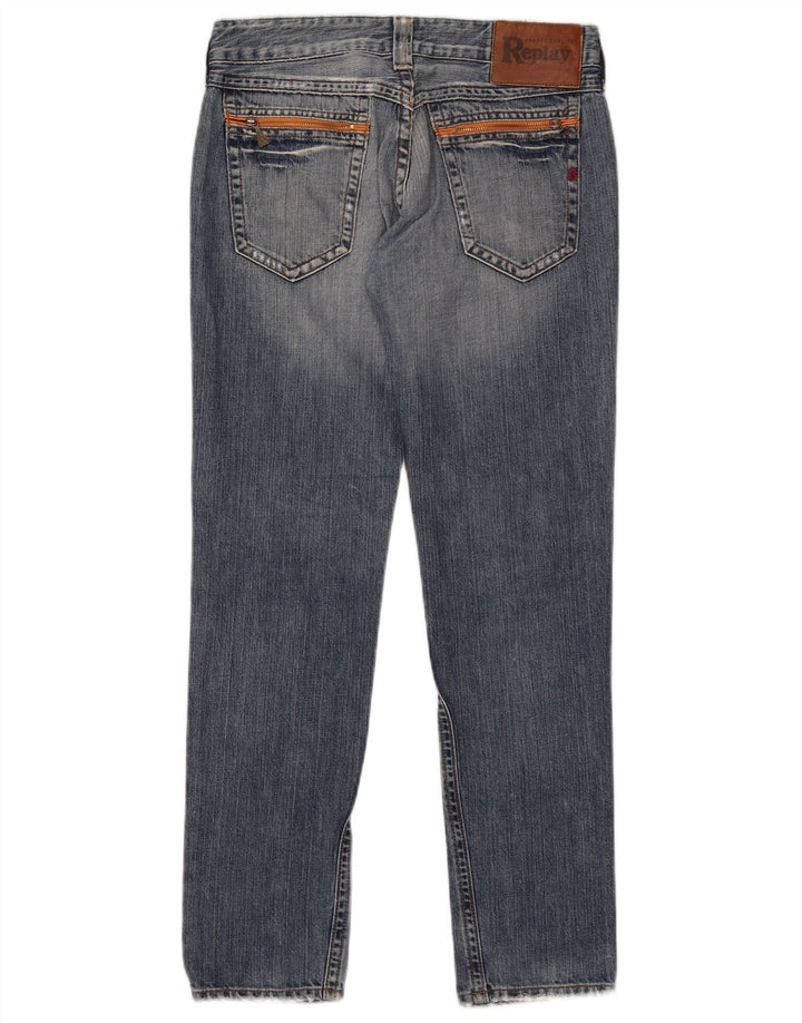 Replay Jeans reto feminino W28 L30 azul algodão