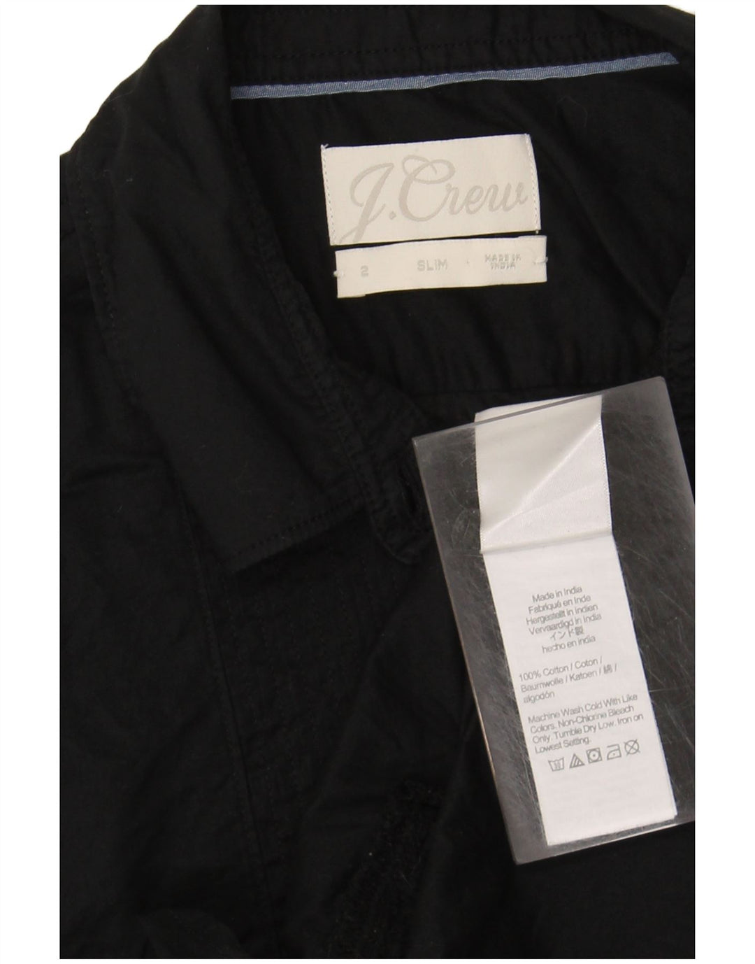 J. CREW Camisa feminina slim fit EUA 2 XS algodão preto