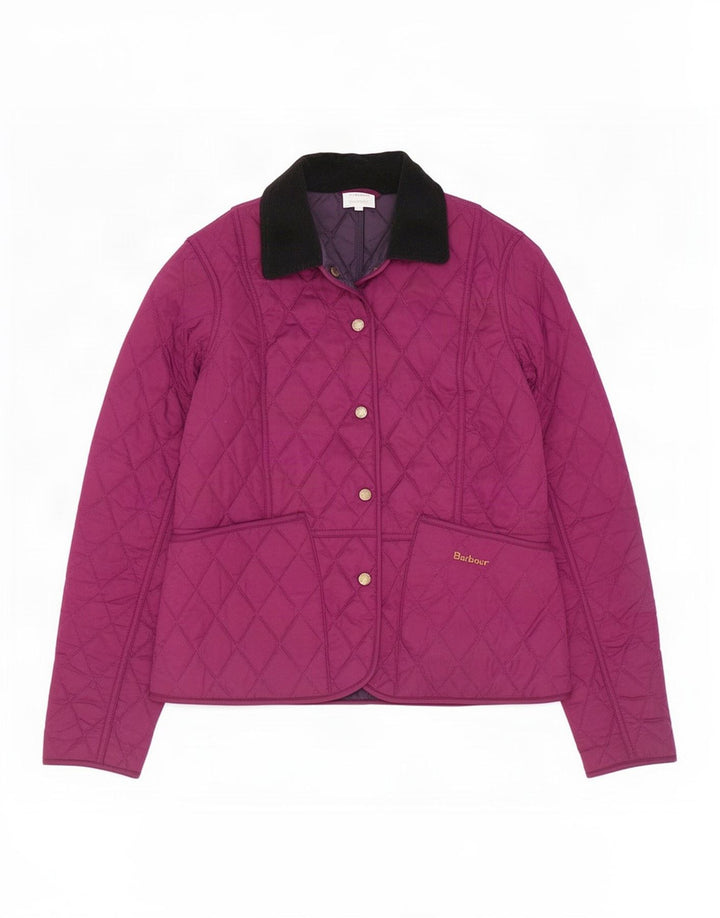 Jaqueta acolchoada feminina Barbour UK 8 poliéster roxo pequeno