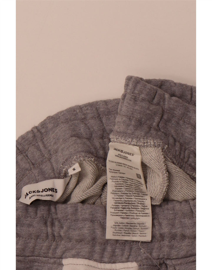 Shorts esportivos masculinos JACK & JONES pequeno cinza colorblock algodão