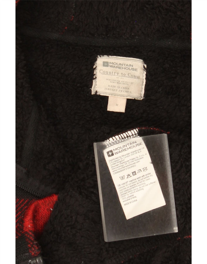 Suéter masculino com capuz e zíper Sherpa Mountain Warehouse guingão vermelho médio