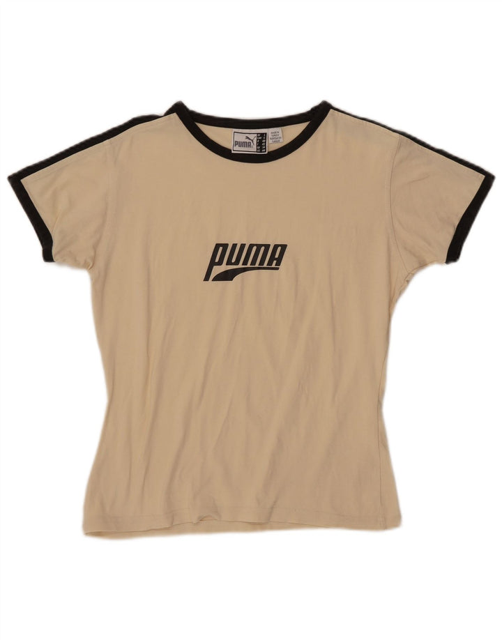 Camiseta feminina PUMA com estampa gráfica UK 14 grande off white