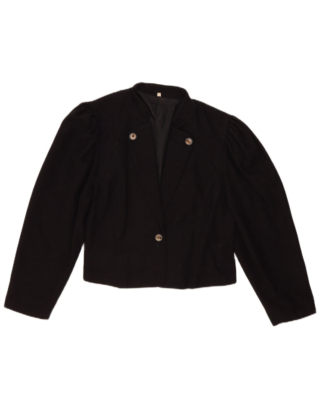 Jaqueta blazer feminina vintage com 1 botão IT 44 lã preta média